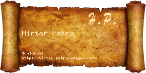 Hirter Petra névjegykártya